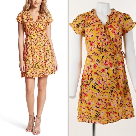 Jessica Simpson Sade Printed Wrap Dress - Picture 1 of 5